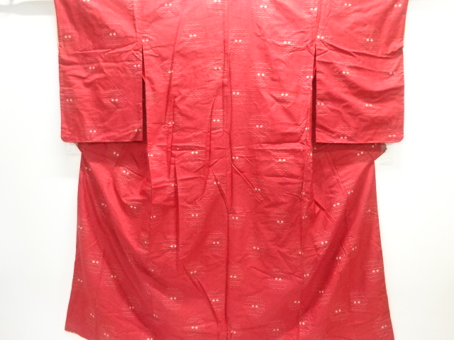 JAPANESE KIMONO / ANTIQUE KIMONO / TAISHO ROMAN STYLE / SILK / WOVEN GEOMETRIC PATTERN